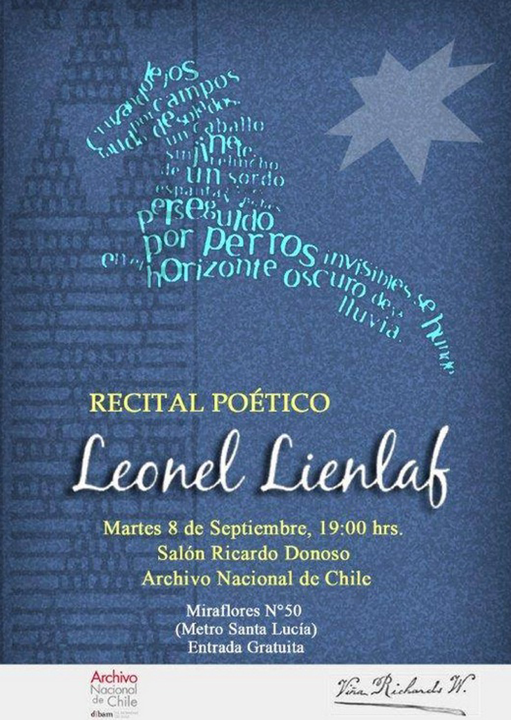 El poeta mapuche Leonel Lienlaf realizará un recital poético