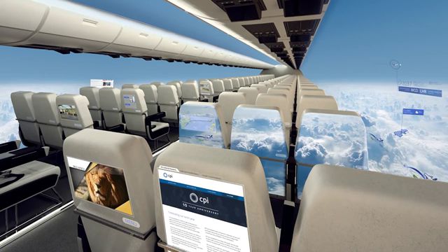 Aviones sin ventanas podrían ofrecer vista panorámica del cielo a sus pasajeros