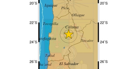 Fuerte sismo se percibió en la Región de Antofagasta
