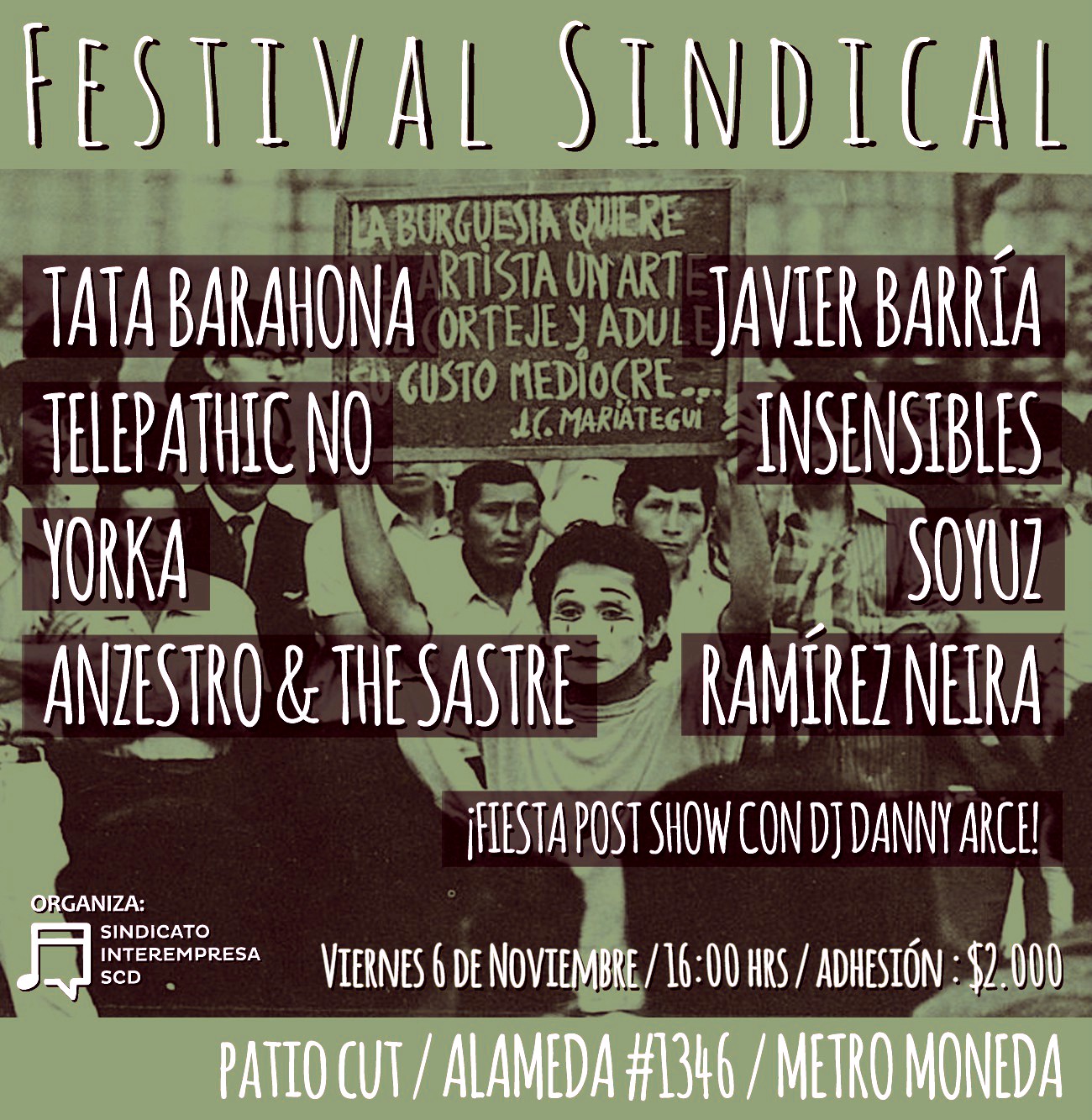 Javier Barría y Tata Barahona encabezan primer Festival Sindical SCD