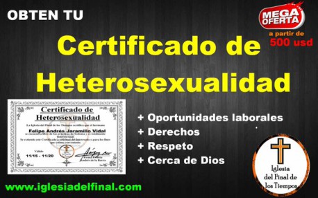Una iglesia concede un ‘certificado de heterosexualidad’
