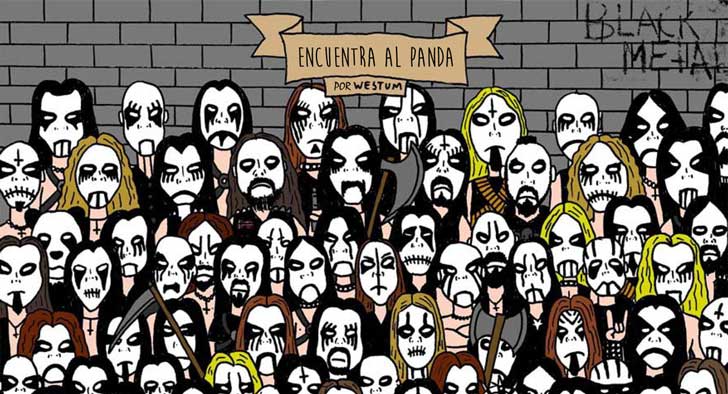 Si encuentras al Panda escondido en este grupo de artistas del Black Metal eres GENIAL