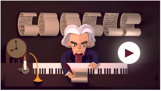[Google] Hoy no podrás dejar de jugar al «Estúpido y sensual» Doodle de Beethoven, conócelo acá
