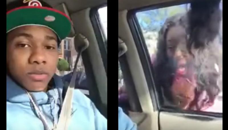 Indignante video muestra a joven arrastrando a su polola con el auto