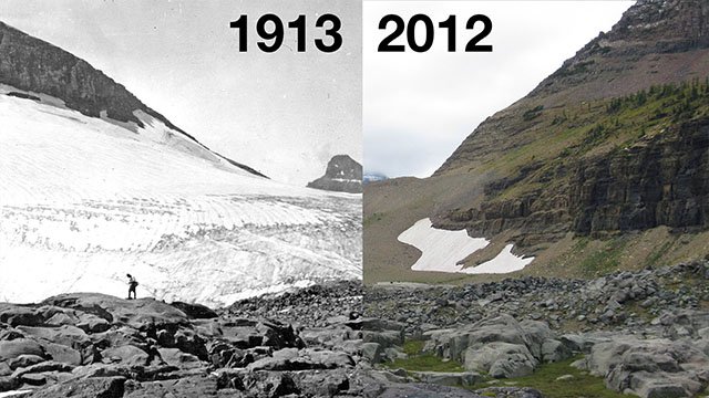 Lamentable denuncia fotográfica sobre el retroceso de glaciares