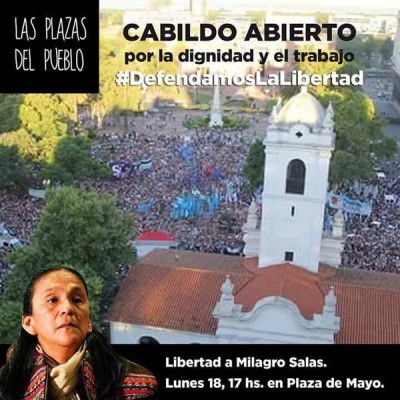 Convocan a manifestaciones por la liberación de Milagro Sala