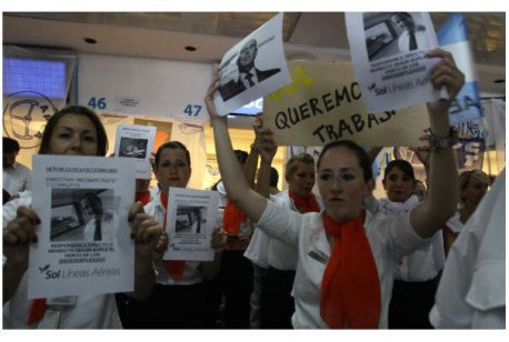 Por la situación de los trabajadores de Sol, los sindicatos aeronáuticos amenazan con un paro nacional