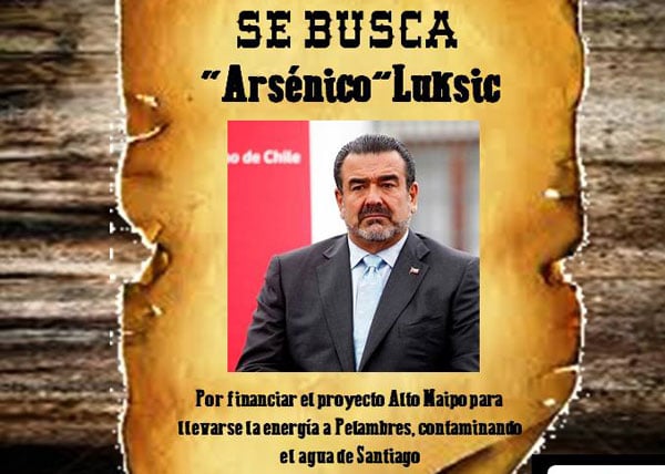 Red que fiscaliza operaciones de hidroeléctrica del grupo Luksic entregó estudio de aguas del Colegio Médico, cuyo informe revela presencia de arsénico en el río Maipo