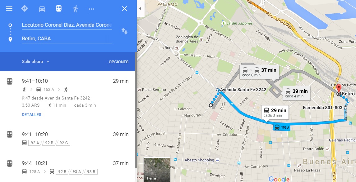 Google Maps ya tiene cargados los colectivos de la Argentina