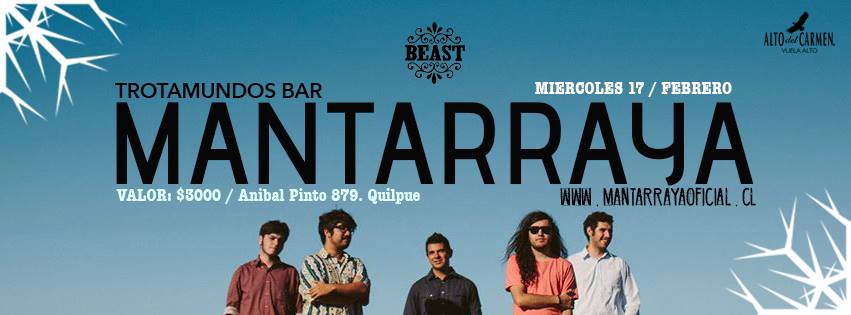 Mantarraya inicia gira por Santiago y Quilpué. Siguen con su campaña de crowdfunding.
