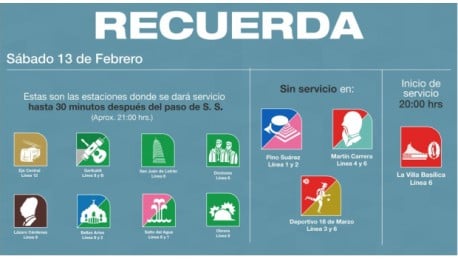 Habrá cierres en estaciones del Metro por visita del Papa