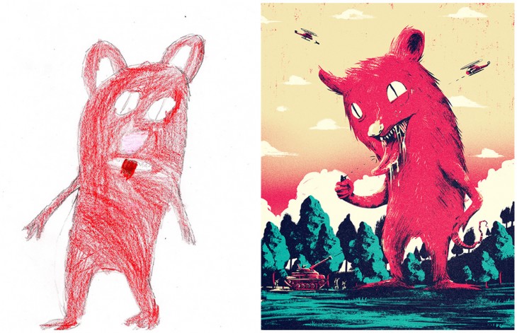 Artistas profesionales recrean dibujos infantiles de monstruos y el resultado es INCREÍBLE