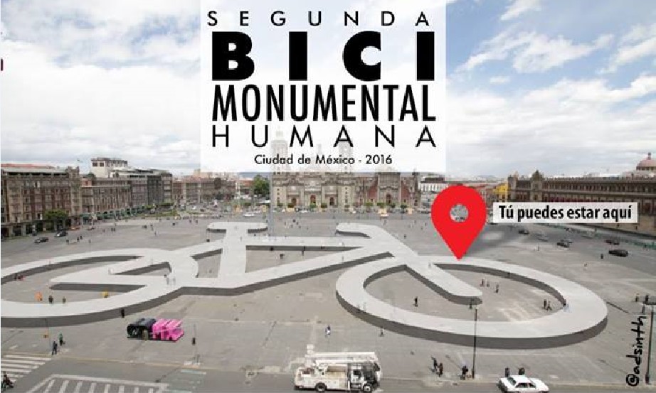 Convocan a formar Bici Monumental Humana en la CDMX