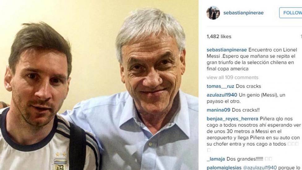 Argentinos se quejan por foto de Piñera con Messi que podría ser causal de «mufa»