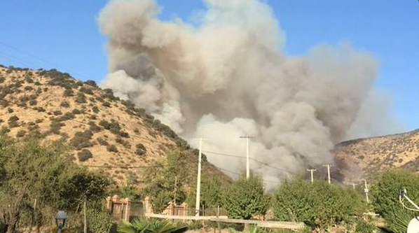 Alerta roja por incendios forestales en Talagante