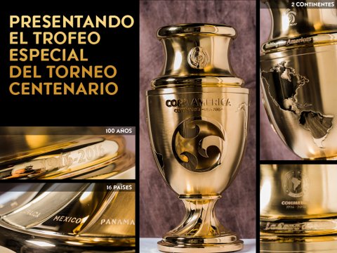 Conmebol presenta trofeo de la Copa América Centenario