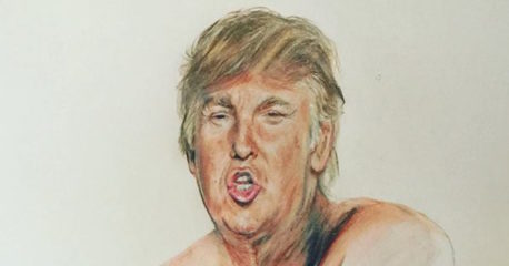 La demandaron por hacer esta pintura de Trump desnudo y sin censura