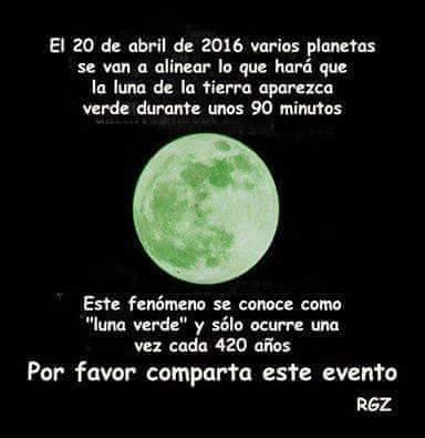 ¿Veremos una luna verde el próximo 20 de abril?