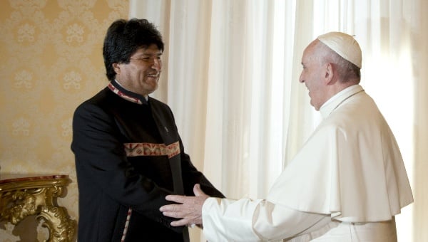 Evo Morales y el Papa se encuentran en el Vaticano