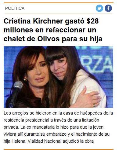 Habló Florencia Kirchner: denunció una nota falsa de Infobae