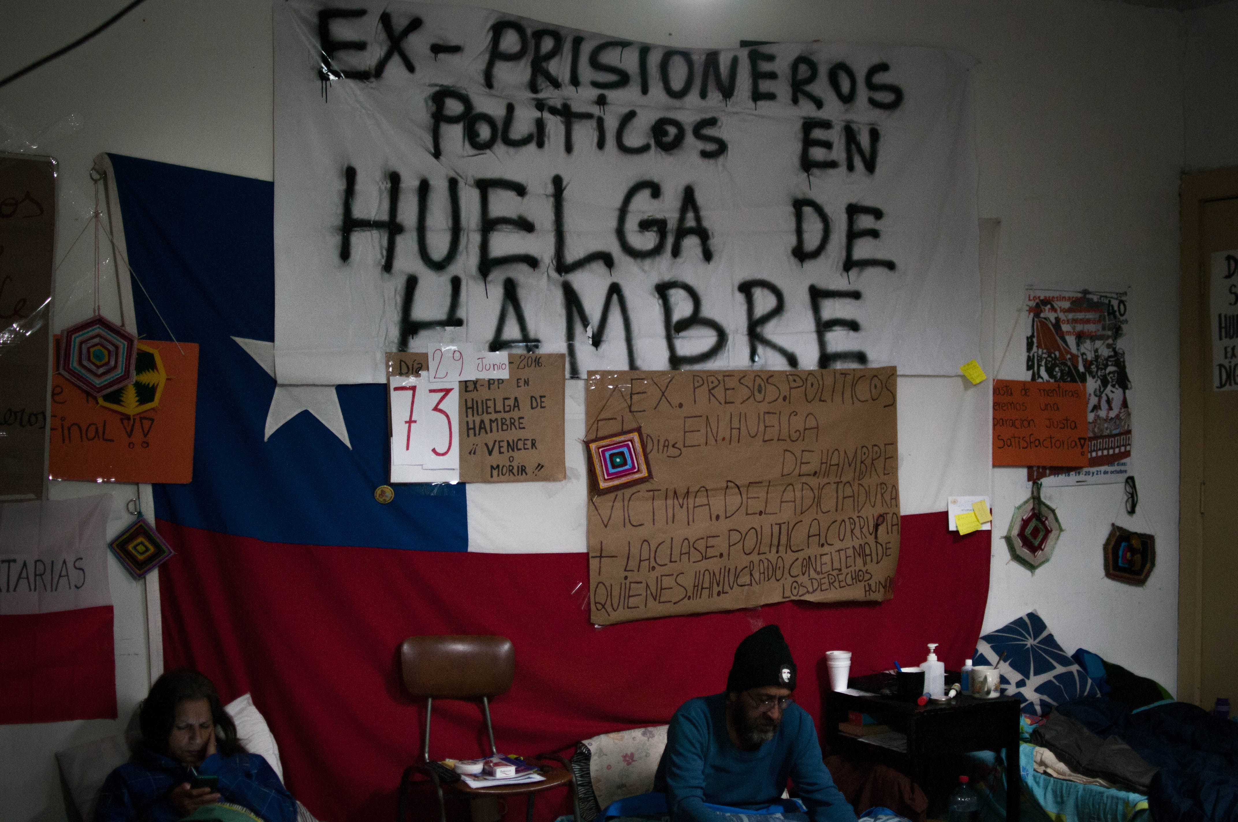 Ex Presos Políticos de la dictadura cumplen 73 días en huelga de hambre