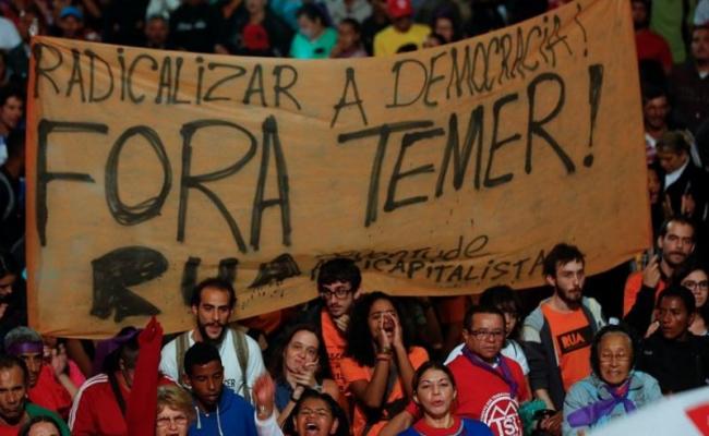 Brasileños movilizados piden la renuncia al gobierno interino de Temer