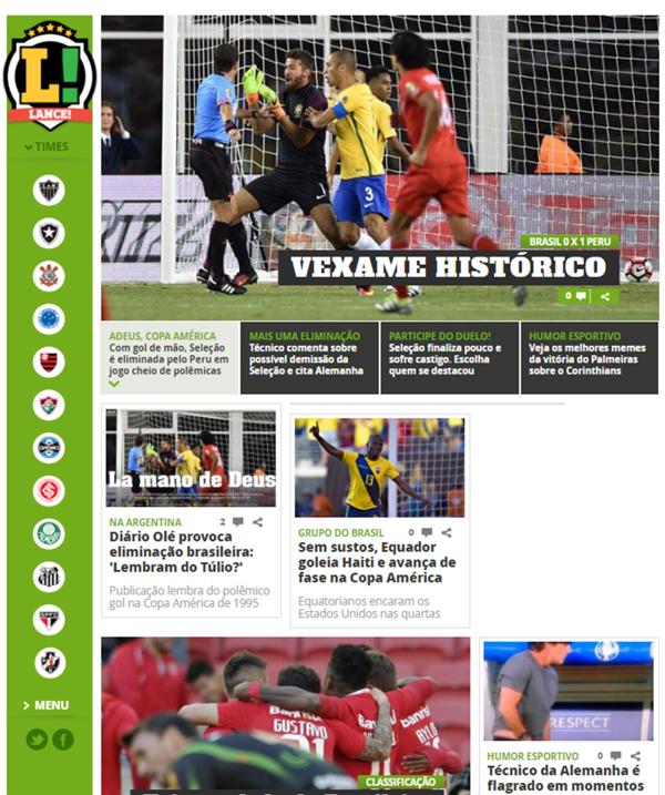«Ultraje histórico»: la prensa de Brasil reflejó el gol con la mano que los eliminó de la Copa América