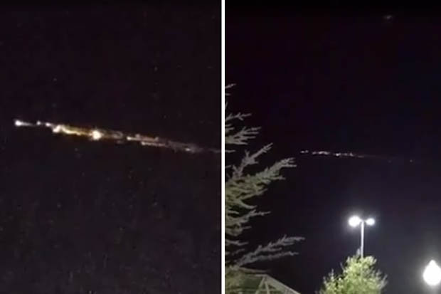 (VIDEO) Enormes bolas de fuego cruzando los cielos cercanos al Área 51 conmocionan  a los conspiranoicos