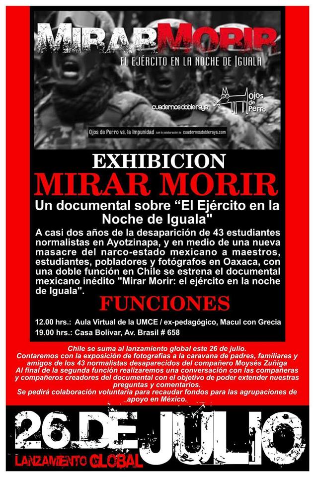 Exhiben documental sobre 43 estudiantes normalistas mexicanos desaparecidos