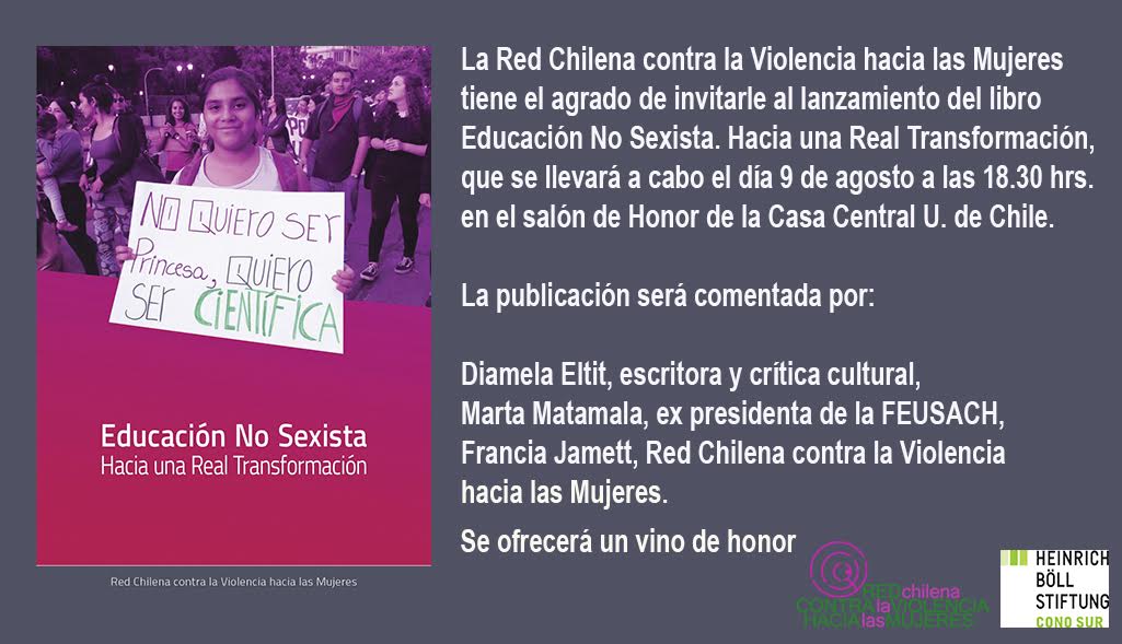 Red Chilena contra la Violencia hacia las Mujeres lanza libro: «Educación No Sexista. Hacia una Real Transformación»