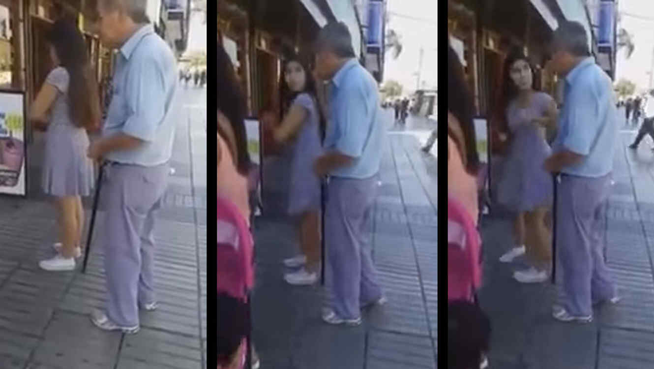 (VIDEO) Graban a anciano manoseando a niña en Fuente Alemana de Plaza de Maipú