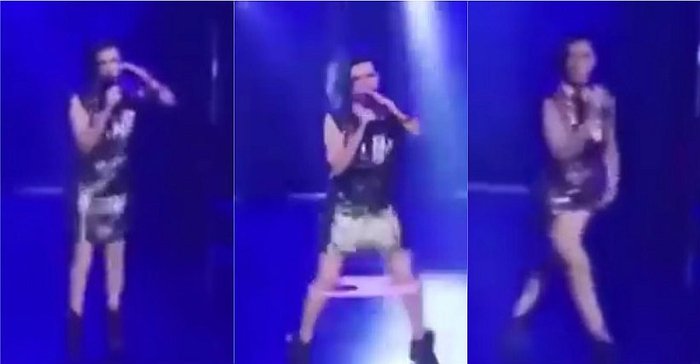 (Video) Conocida cantante española sufrió este bochornoso episodio en plena actuación