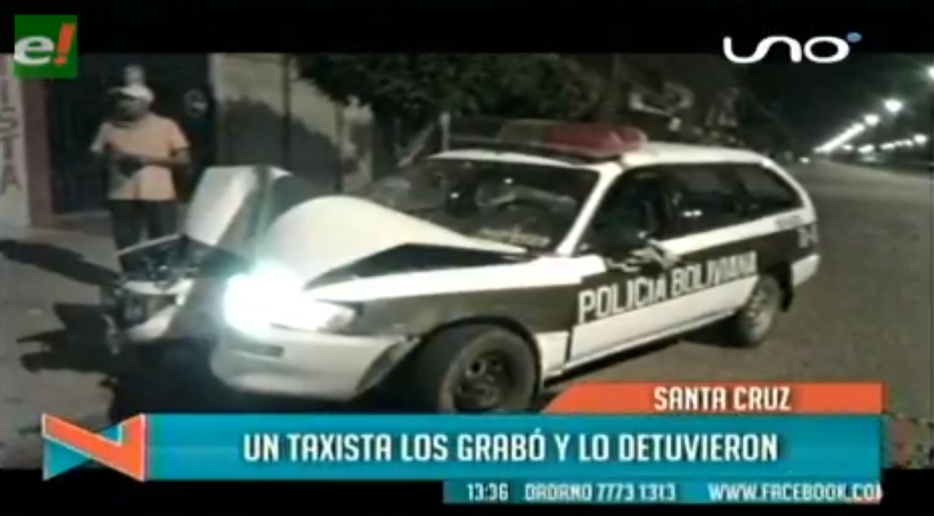 (Video) Taxista grabó a policías chocando contra poste y lo golpearon y le destruyeron su carnet
