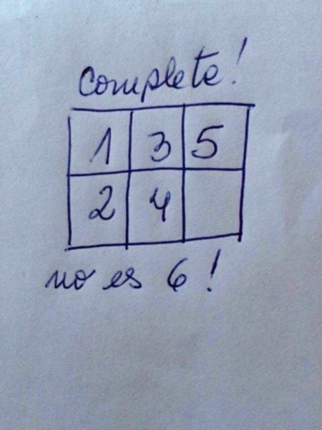 ¿Eres capaz de adivinar la casilla que falta? Y no es el 6…
