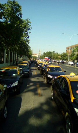 El paro de los taxistas se tomó la Alameda
