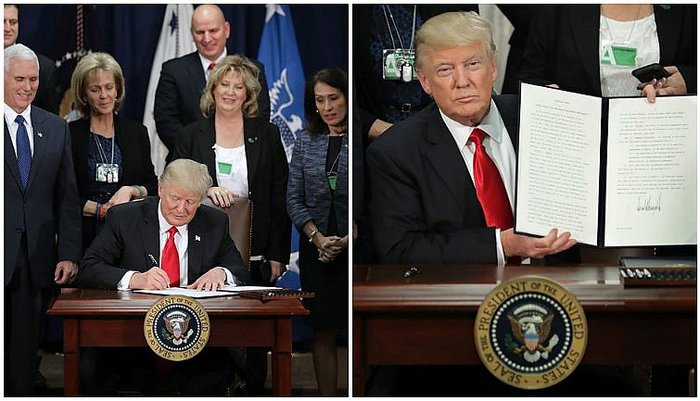 ¡Lo hizo! Donald Trump firma orden para construir muro fronterizo con México