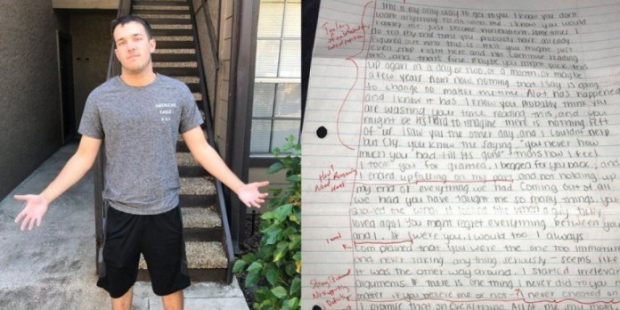 Este chico recibió una carta de disculpas de su exnovia pero él corrigió la redacción y la devolvió (Fotos)