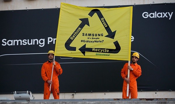 Greenpeace pide a Samsung reciclar 4.3 millones de celulares Galaxy Note 7 defectuosos