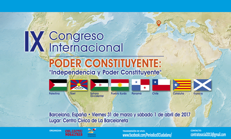 Realizarán en Barcelona importante congreso internacional sobre Poder Constituyente: Chile estará presente