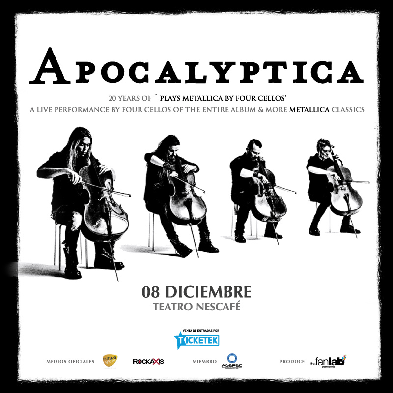 ​Apocalyptica por primera vez en Chile