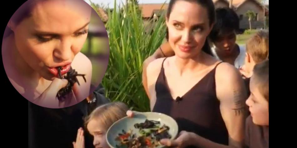 Angelina Jolie hace que sus hijos coman escorpiones y arañas: todos quedan impactados por el video