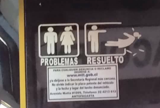 Sticker que incita a la violencia machista genera el repudio de pasajeros de bus antofagastino