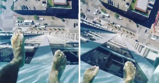 Imágenes de la increíble piscina suspendida a 150 metros de altura
