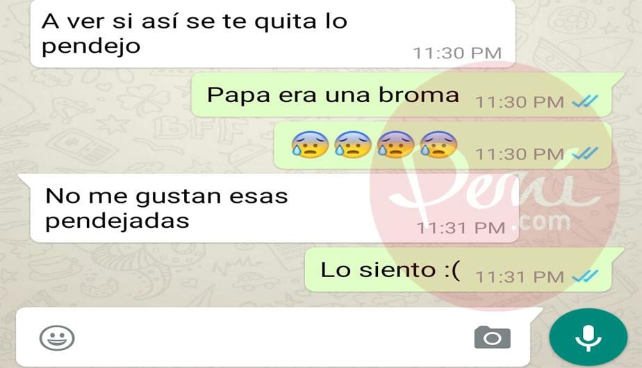 Se entera por WhatsApp de la infidelidad de su padre y así lo encara