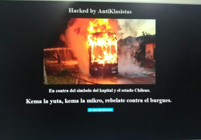 Mensaje contra Carabineros marca hackeo a página web de Transantiago