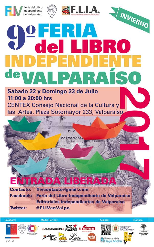 9º Feria del Libro Independiente de Valparaíso: 22 y 23 de julio en CENTEX (Plaza Sotomayor, Valparaíso)