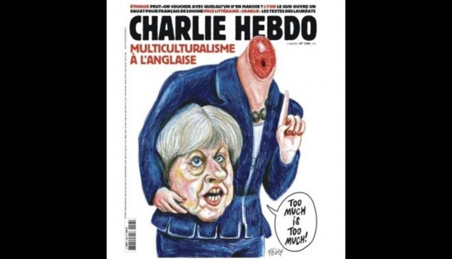 El nuevo número de Charlie Hebdo muestra a Theresa May decapitada