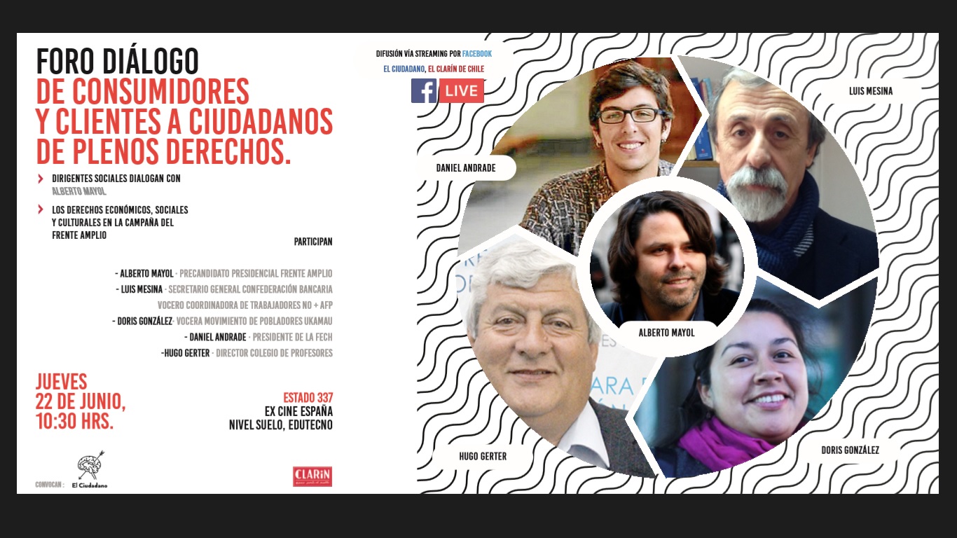 El Ciudadano y El Clarín de Chile realizarán foro-diálogo junto a Alberto Mayol