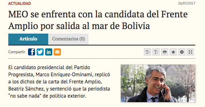 ¿Machismo? ¿Ninguneo? Titular del Diario Financiero se refiere a Beatriz Sánchez como «la candidata del Frente Amplio»