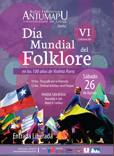 Día Mundial del Folklore se tomará la Alameda